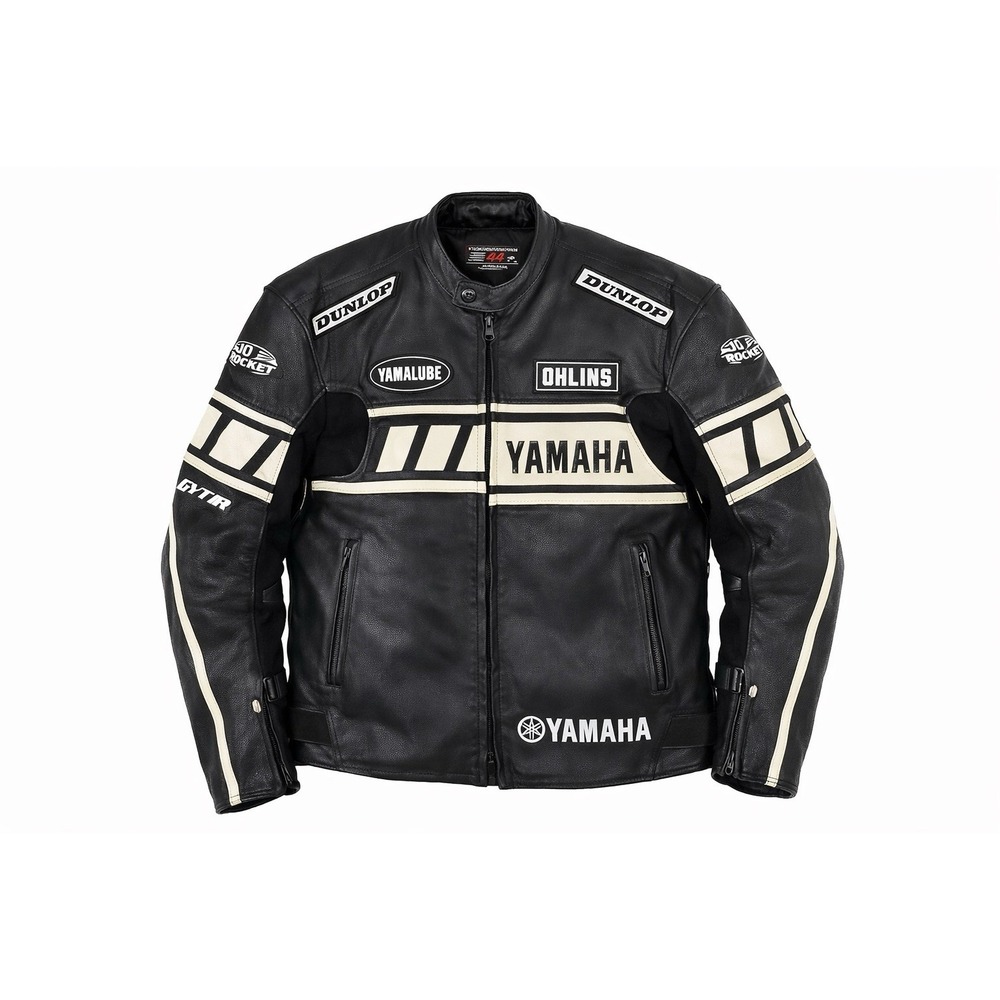 Joe Rocket Yamaha Leather Motorcycle Jacket‎ Size 44 Racing Dunlop Ohlins